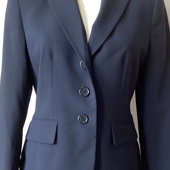 Anne Klein Suit Separates Petite Navy 3pc Suit - Jacket/Trousers/Sheath Dress - Picture 4 of 14